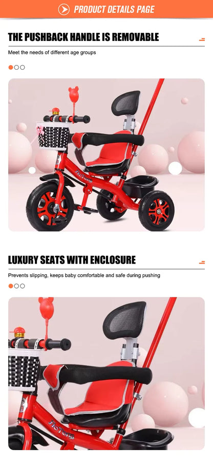 Kids 4 in 1 Tricycle stroller | Toddler Trike with canopy