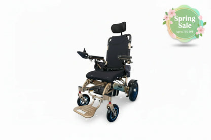 HK Aluminum Pro | Foldable electric wheelchair | 360°joystick |Dual motors & batteries | Reclining | Remote control