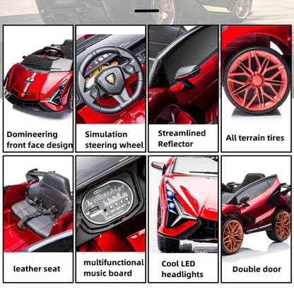 Kid's Lambo Ride On Sports Car | Remote Control | Music | Stories| Bluetooth| MP3 | EVA Tires| Leather Seat